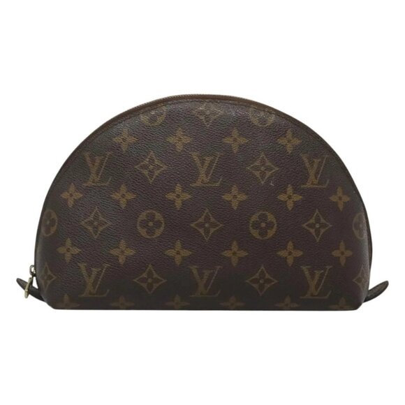 LOUIS VUITTON Monogram Trousse Demi Ronde Cosmetic Pouch LV Auth - Picture 2 of 16